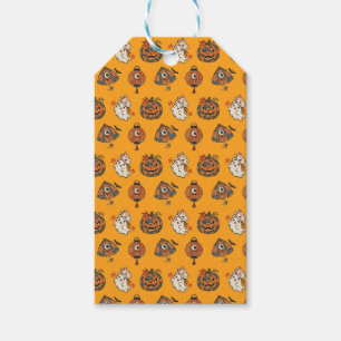 Japanese Halloween Yokai Pattern Gift Tags