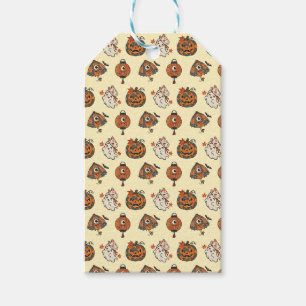 Japanese Halloween Yokai Pattern Gift Tags