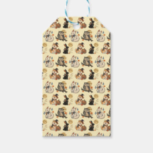 Japanese Halloween Yokai Pattern Gift Tags