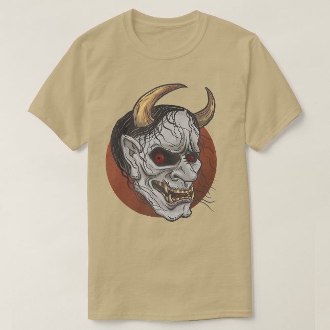 Japanese Hannya Mask demon or oni  esthetic tatto T-Shirt (Design Front)