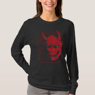 Japanese Hannya Mask Demon Or Oni Skull Aesthetic T-Shirt