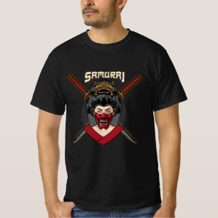 Japanese Hannya Mask Geisha Samurai T-Shirt