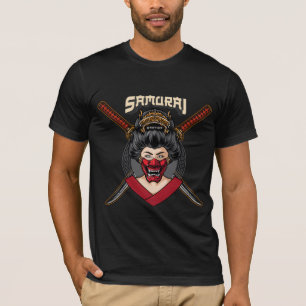 Japanese Hannya Mask Geisha Samurai T-Shirt