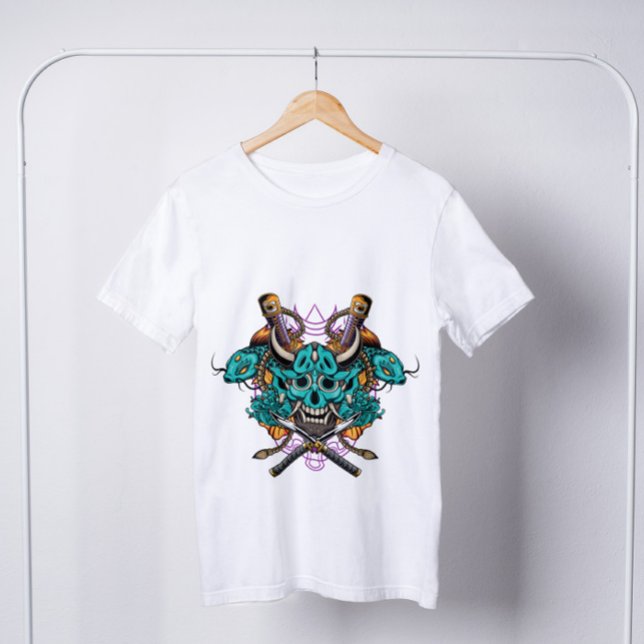 Japanese Hannya Mask Swords Koi Fish T-Shirt (Creator Uploaded)