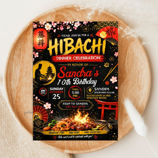 Japanese Hibachi Birthday - Grill Theme Invitation
