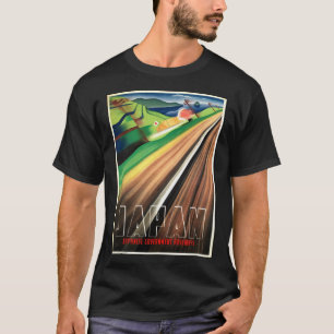 Japanese High Speed Rail Trains Retro Vintage Post T-Shirt