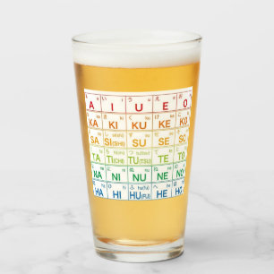 Japanese Hiragana design rainbow beer glass