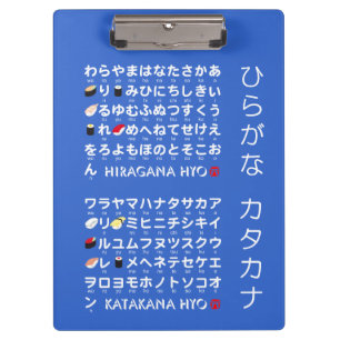 Japanese Hiragana & Katakana table (Sushi) Clipboard