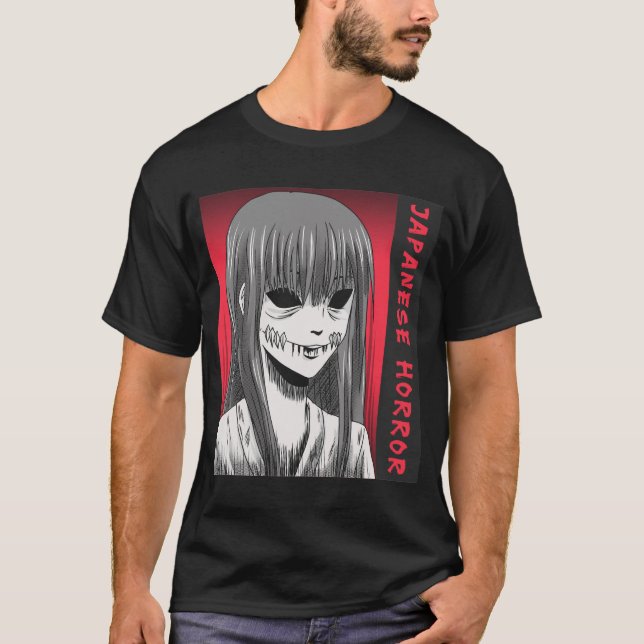 Japanese Horror Anime Stitched Mouth T-Shirt (Front)