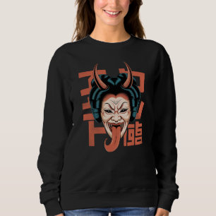 Japanese Horror Geisha Demon With Long Tongue Sweatshirt
