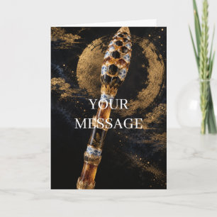 Japanese Horsetail Gold Art Personalized Card