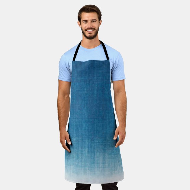 Japanese Indigo Dye Blue Gradation Apron (Worn)