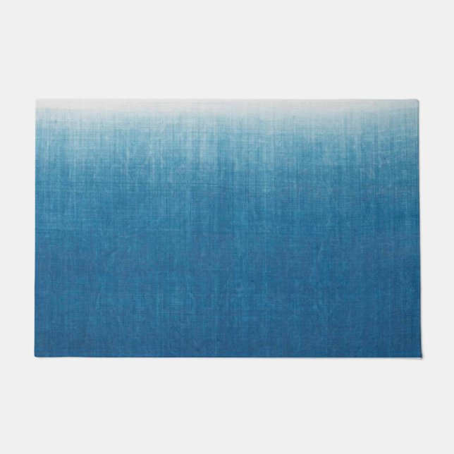 Japanese Indigo Dye Blue Gradation Throw Pillow Doormat (Front)