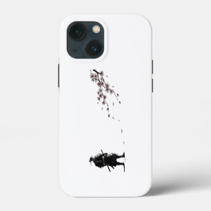 Japanese Ink Art Samurai & Sakura iPhone 13 Mini Case