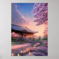Japanese Inn in the Warm Glow of the Sunset