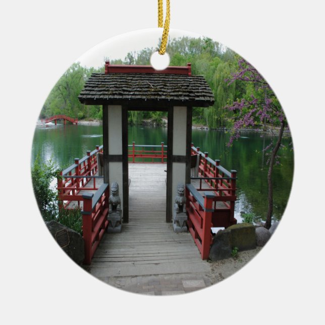 Japanese Inspiration Ceramic Tree Decoration (Front)