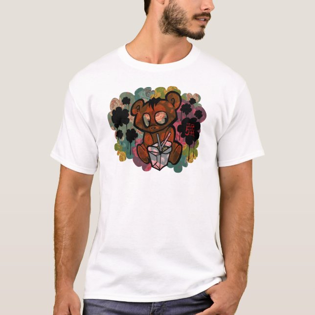 Japanese Inspired Bear Graffiti - Abstract Desig T-Shirt (Front)