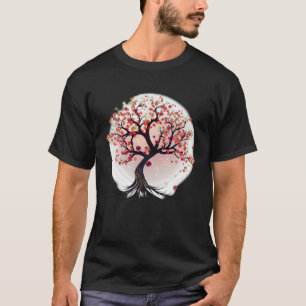 Japanese Inspired Cherry Blossom Tree of Life T-Shirt