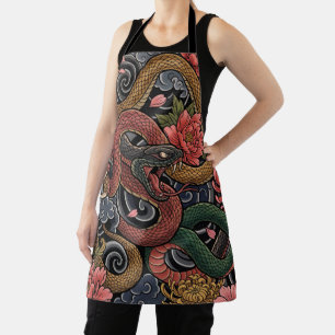 Japanese Irezumi Biker All-Over Print Graphic Patt Apron