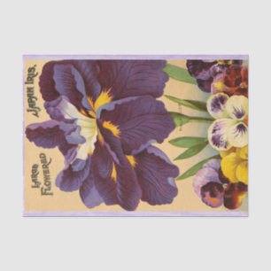 Japanese Iris and Pansies Vintage Tissue Paper