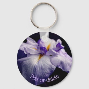 Japanese Iris Beauty Flower Personalized Key Ring