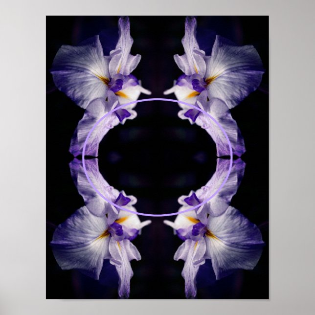 Japanese Iris Flower Frame Create Your Own Photo Poster (Front)