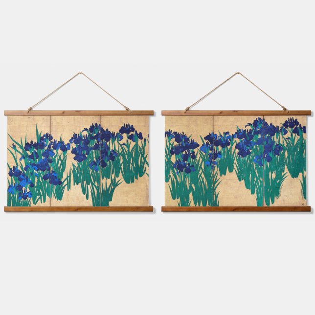 Japanese Irises, Ogata Kōrin Hanging Tapestry (Double)