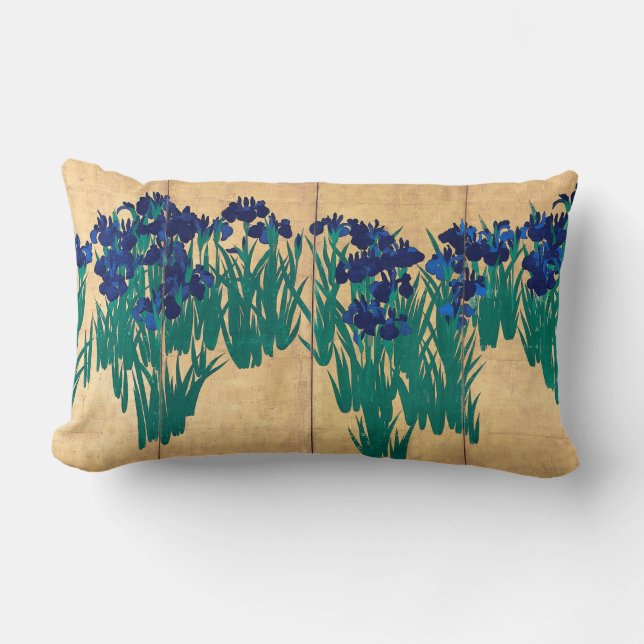Japanese Irises, Ogata Kōrin Lumbar Cushion (Front)