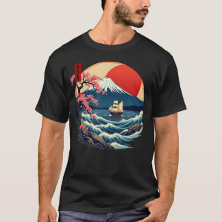 Japanese Japan Style Art Kanagawa Mount Fuji T-Shirt