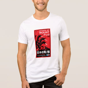 Japanese Kaiju Attack At Mount Fiji Tri-Blend Shirt