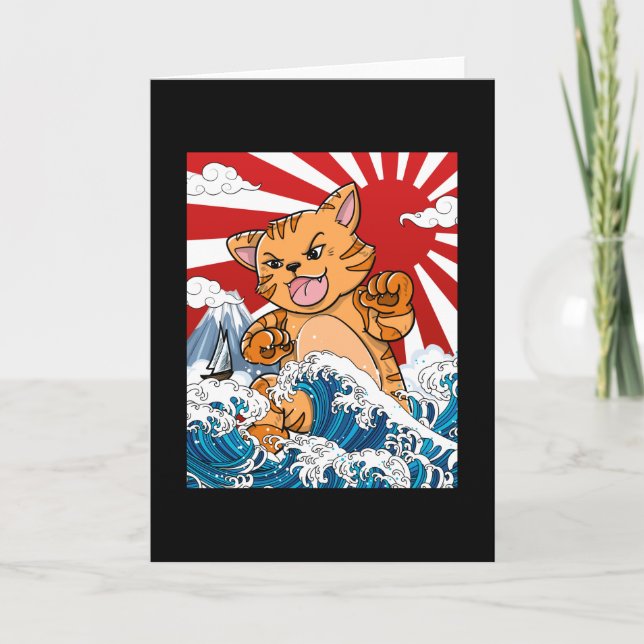 Japanese Kaiju Cat Anime Manga kawaii otaku Card (Front)