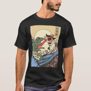 Japanese Kaiju Fighting Style Cat Vs Monster From  T-Shirt