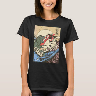 Japanese Kaiju Fighting Style Cat Vs Monster From T-Shirt