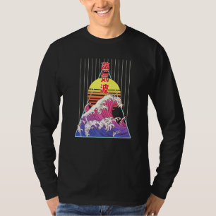 Japanese Kanagawa Great Wave Vaporwave Retro Asia T-Shirt