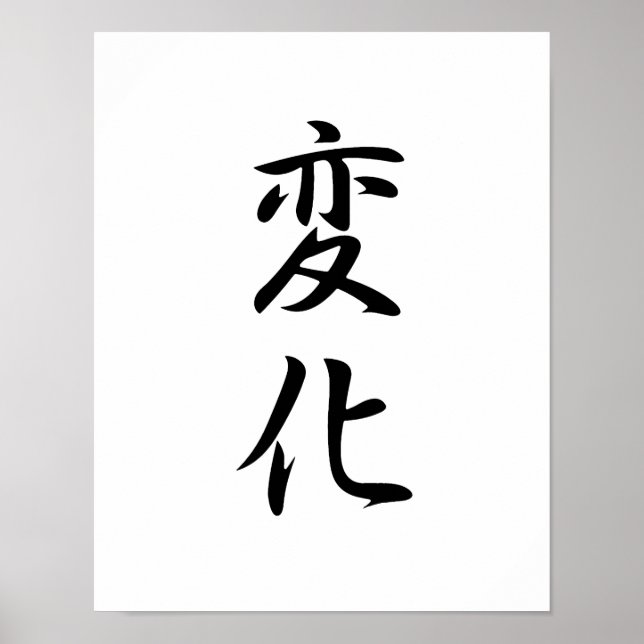 Japanese Kanji for Change - Henka Poster (Front)