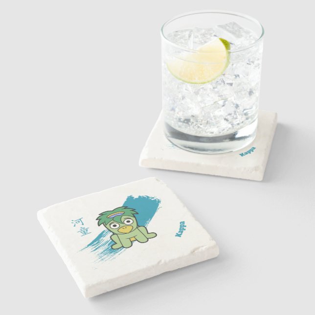 Japanese Kappa Yokai Stone Coaster (Side)