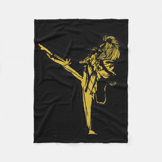 Japanese Karate - Lion Fighter  Fleece Blanket (Front)