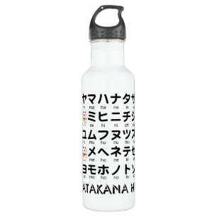 Japanese Katakana table (Lucky Cat) 710 Ml Water Bottle