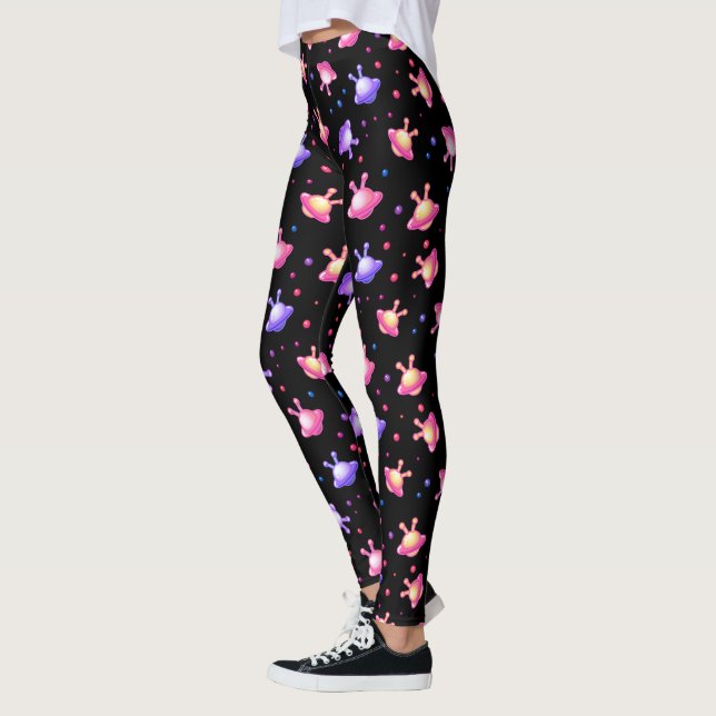 Japanese Kawaii Alien UFO Decora Kei Leggings (Left)