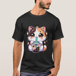 Japanese Kawaii Anime Cat Kitty Boba Bubble Tea Ne T-Shirt