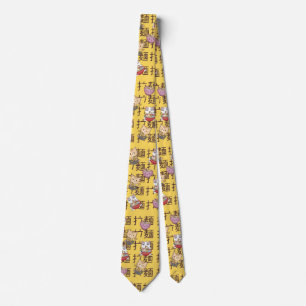 Japanese Kawaii Anime Cat Ramen Noodles Tie