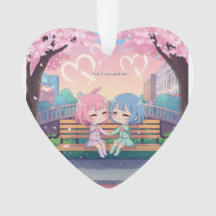 Japanese kawaii couple sunshine ornament