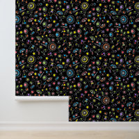 Japanese Kawaii Culture Doodles on Black