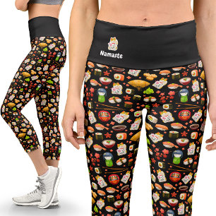Japanese Kawaii Decora Capri Sushi Yoga Leggings
