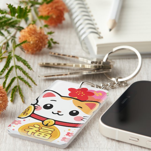 Japanese Kawaii Maneki Key Ring (Front Right)