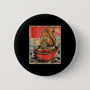 Japanese Kawaii Squirrel Eating Ramen Anime Gifts 6 Cm Round Badge