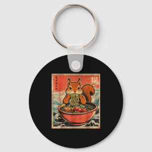 Japanese Kawaii Squirrel Eating Ramen Anime Gifts Key Ring