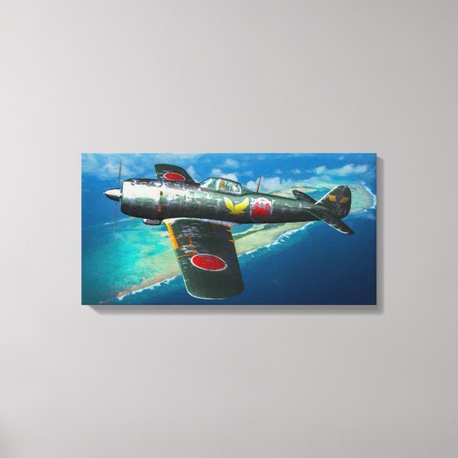Japanese Ki-84 "Frank" in flight Canvas Print (Front)