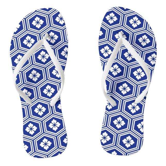 Japanese Kikkō Blue and White Motive Jandals (Footbed)