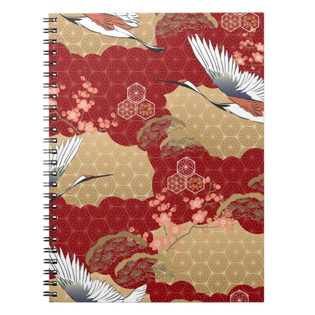Japanese Kimono Cherry Blossoms Notebook (Front)